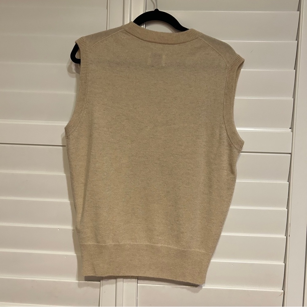 Anine Bing Ronan Cashmere Sweater Sleeveless Cream Size Small - Picture 6 of 6